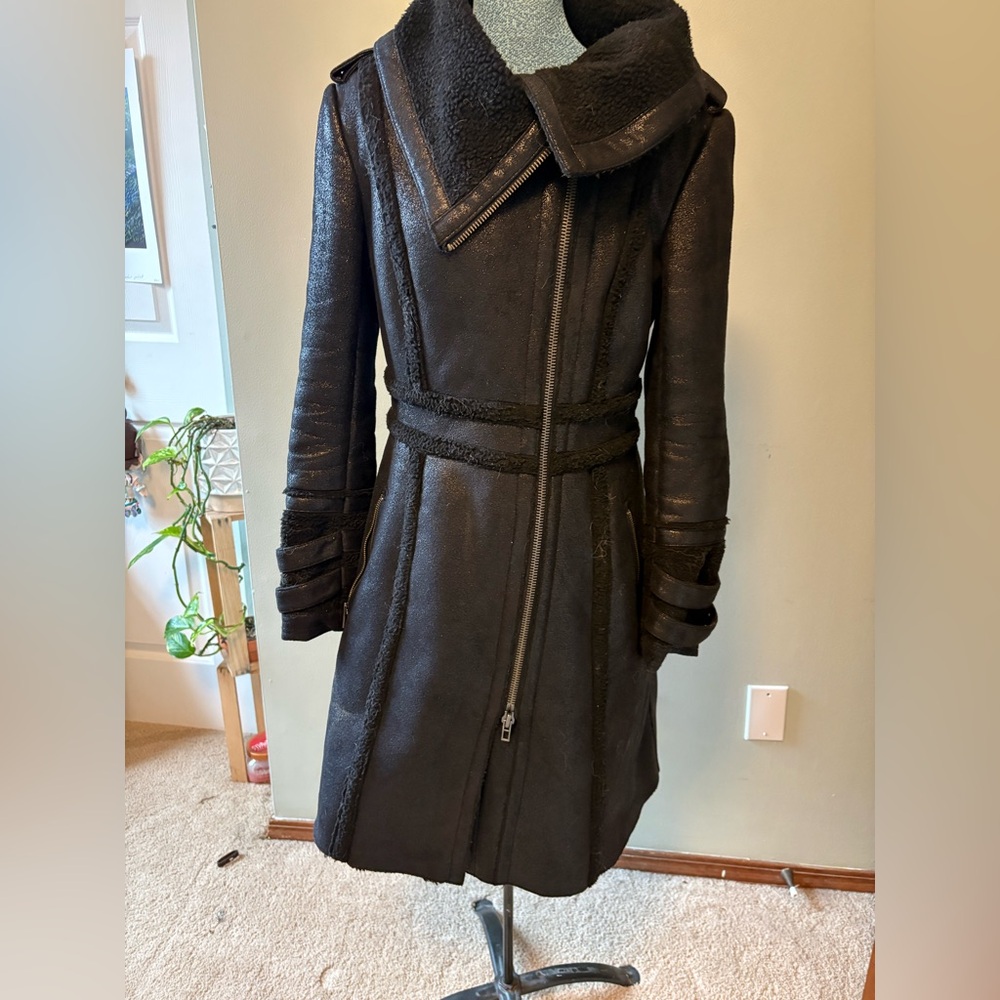 Armani Exchange Dark Trench Coat with Belt